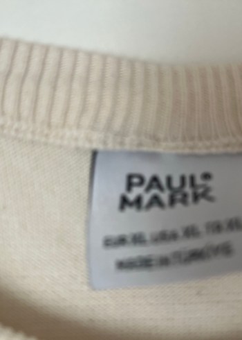 Paulmark Beyaz Çizgili Pamuk Kadın Kazak