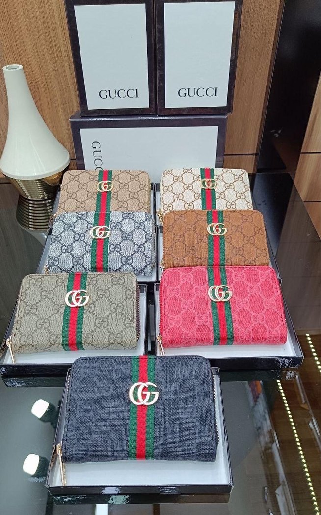 Erkek Gri Gucci Desenli Cüzdan - Görsel 4