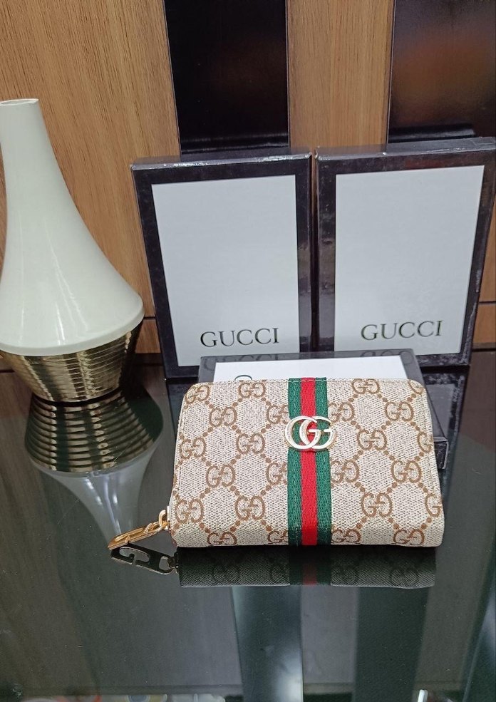 Erkek Gri Gucci Desenli Cüzdan - Görsel 5