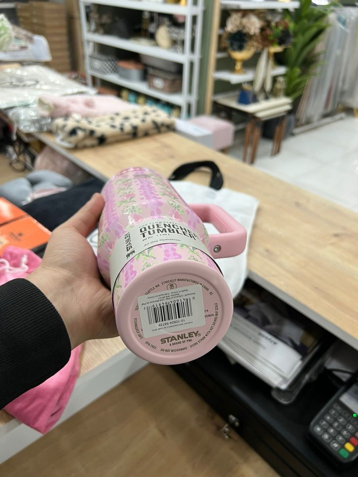 Stanley Pembe Pastel Desenli Termos Bardak - Görsel 3