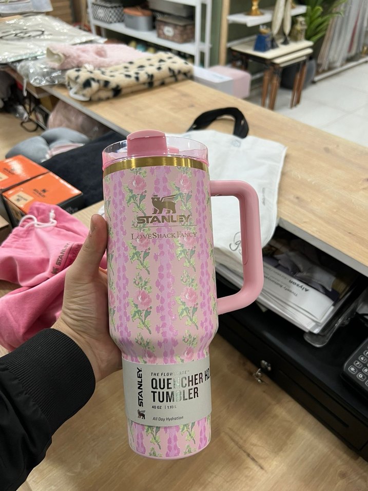 Stanley Pembe Pastel Desenli Termos Bardak - Görsel 2