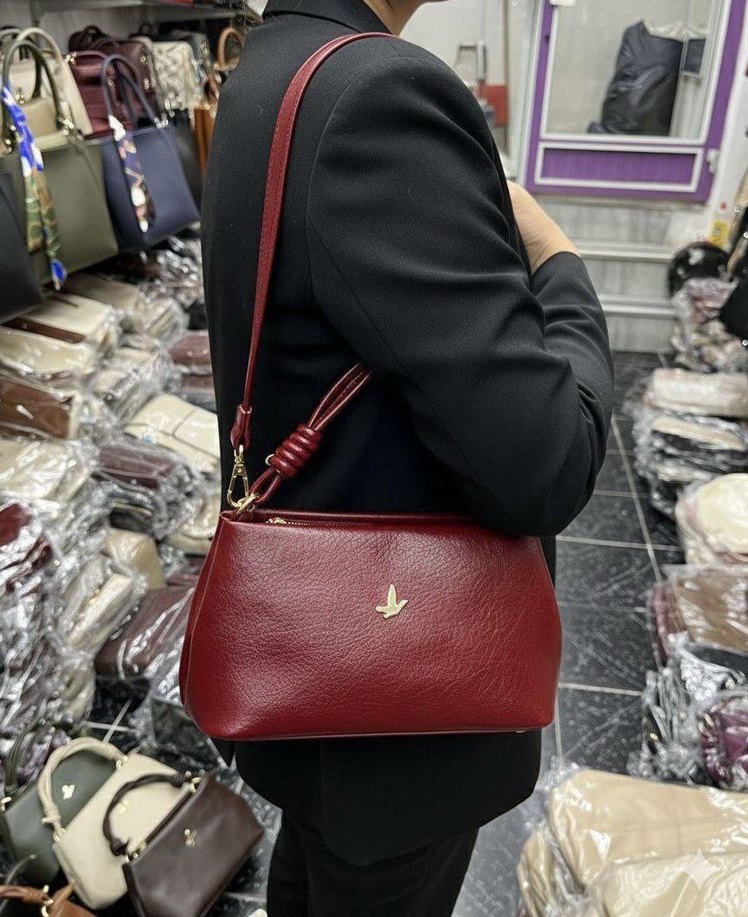 Tokalı Kahverengi Deri Kadın Çanta - Görsel 4