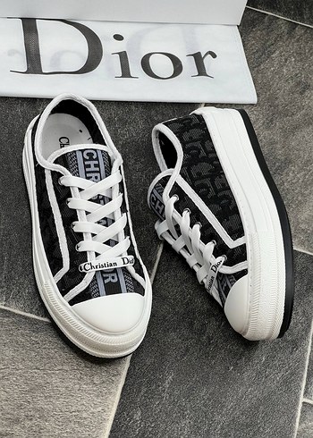 Beyaz Gri Platform Topuklu Dior Sneakers - Görsel 2