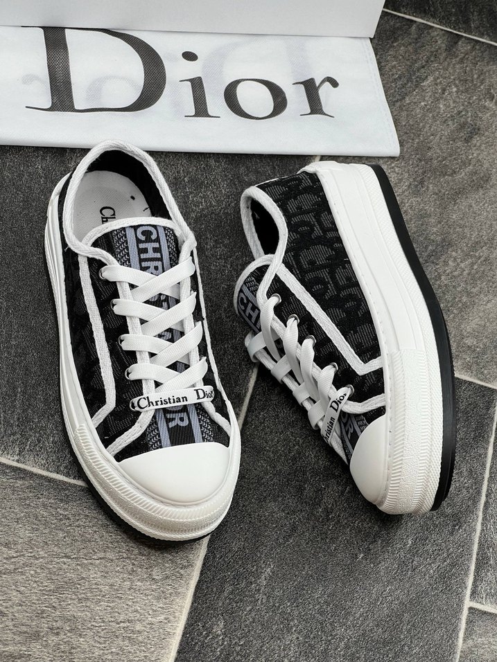Beyaz Gri Platform Topuklu Dior Sneakers - Görsel 2