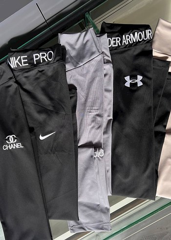 Gri Baskılı Kadın Spor Tayt Velcro Detaylı - Görsel 4