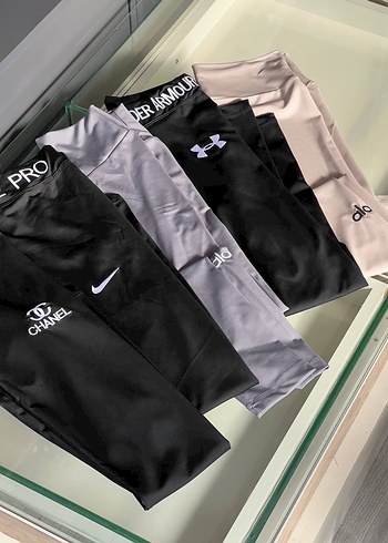 Gri Baskılı Kadın Spor Tayt Velcro Detaylı - Görsel 3