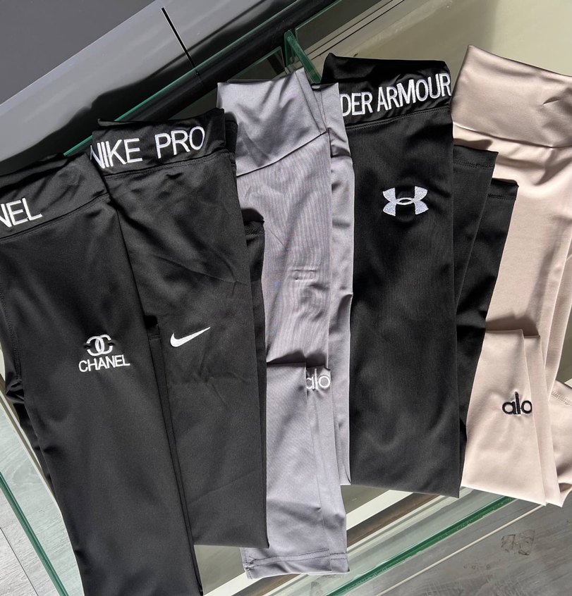 Gri Baskılı Kadın Spor Tayt Velcro Detaylı - Görsel 4