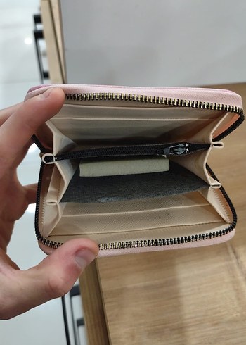 Pembe Çizgili Fermuarlı Kadın Cüzdanı - Görsel 3