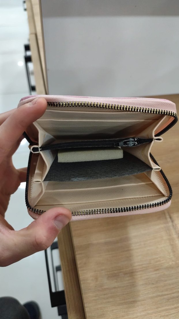 Pembe Çizgili Fermuarlı Kadın Cüzdanı - Görsel 3