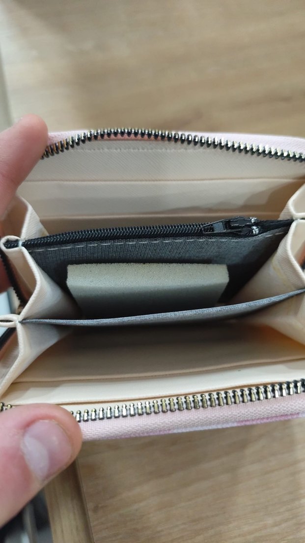 Pembe Çizgili Fermuarlı Kadın Cüzdanı - Görsel 2