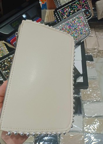 Diğer Renkli Payetli Yılan Derisi Desenli Deri Çanta