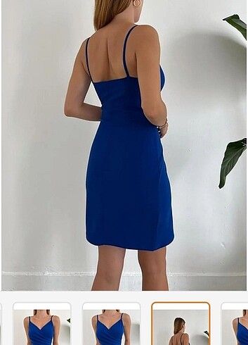 Saks mavisi yazlık elbise