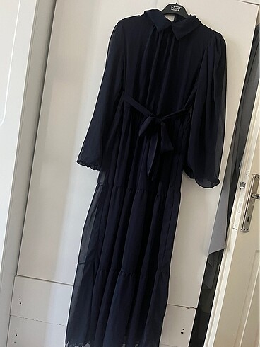 Lacivert elbise - Görsel 2