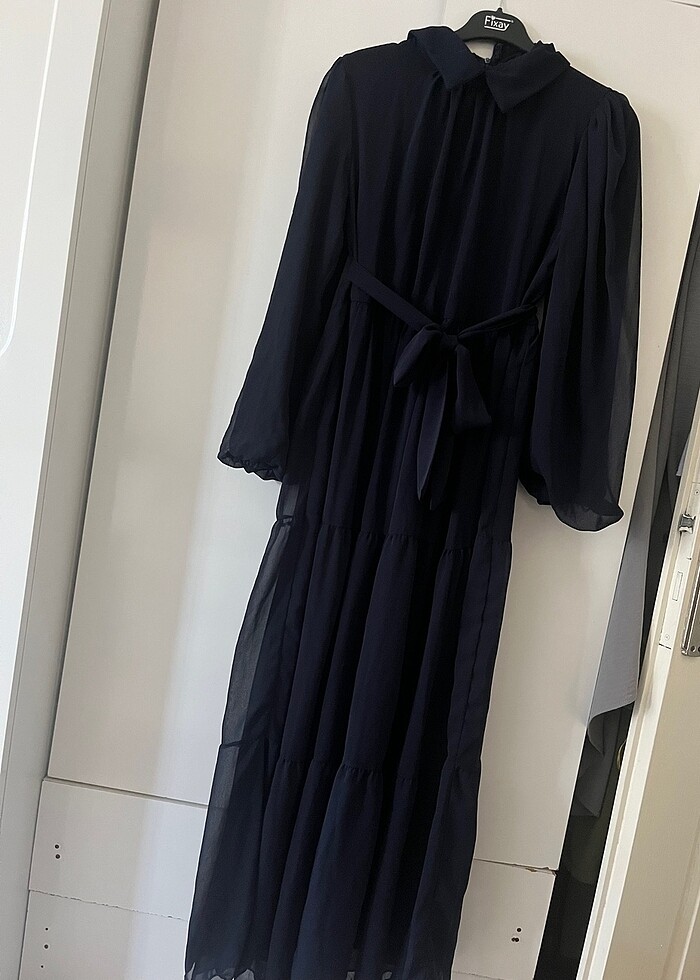 Lacivert elbise - Görsel 2