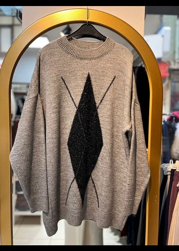 Gri Örgü Kadın Kazak, Salaş, Günlük - Görsel 2