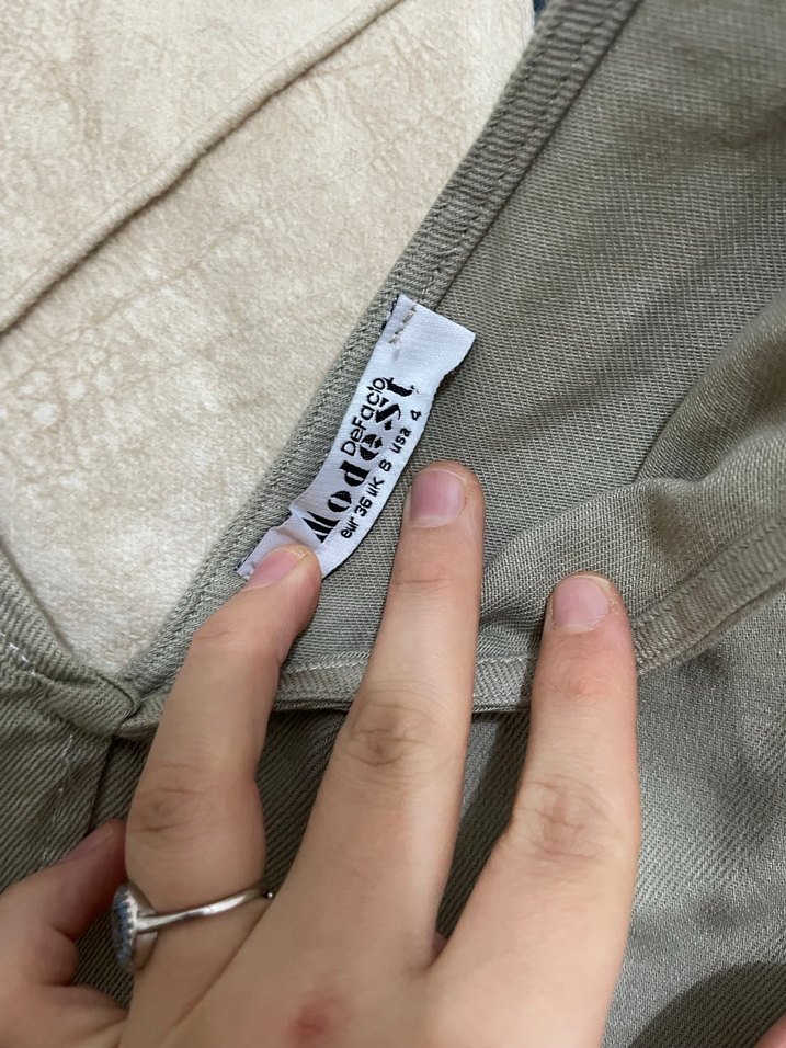 Kadın  haki Keten Uzun Tulum - Görsel 3