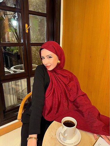 Kırmızı Jakar Şal - Görsel 7