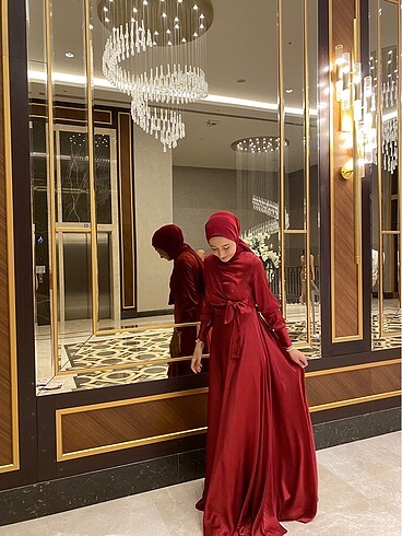 Bordo Abiye - Görsel 8