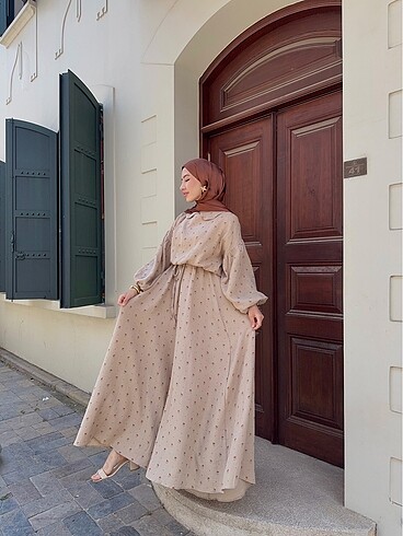 Desenli Müslin Elbise - Görsel 9