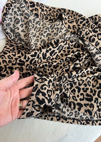 LC Waikiki Leopar Desenli Kahverengi Mini Etek