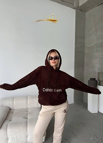 Calvin Klein Calvin klein 3 iplik teddy kumaş sweat şardonlu 2 li takım 