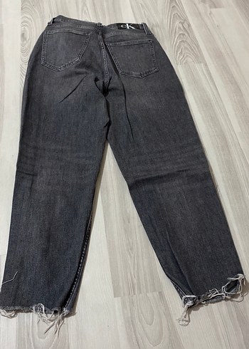 Gri Rahat Kesim Midi Kadın Kot Pantolon - Görsel 2