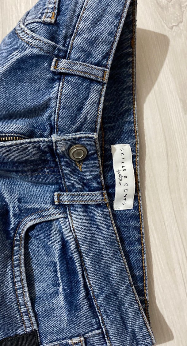 Kadın Mavi Yırtık Midi Kot Pantolon - Görsel 5