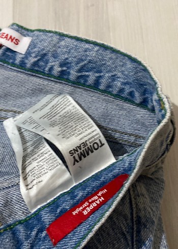 Kadın Mavi Gri Kemerli Bol Kesim Denim Pantolon - Görsel 5