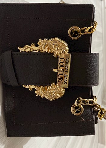 Versace Jeans Couture Altın Tokalı Deri Çanta