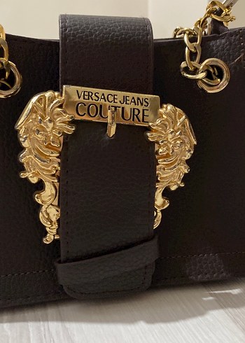 Versace Versace Jeans Couture Altın Tokalı Deri Çanta
