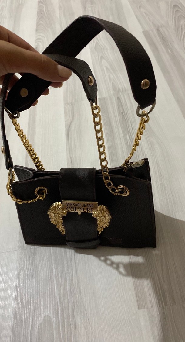 Versace Jeans Couture Altın Tokalı Deri Çanta - Görsel 3