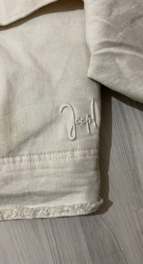 Düğmeli Beyaz Keten Midi Kadın Ceket - Görsel 2