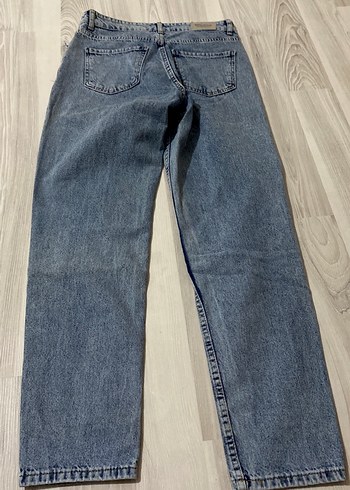 Gri Bol Kesim Midi Kadın Kot Pantolon - Görsel 2