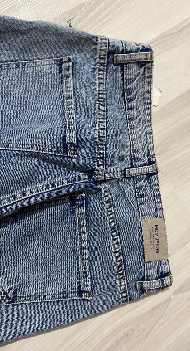 Gri Bol Kesim Midi Kadın Kot Pantolon - Görsel 3