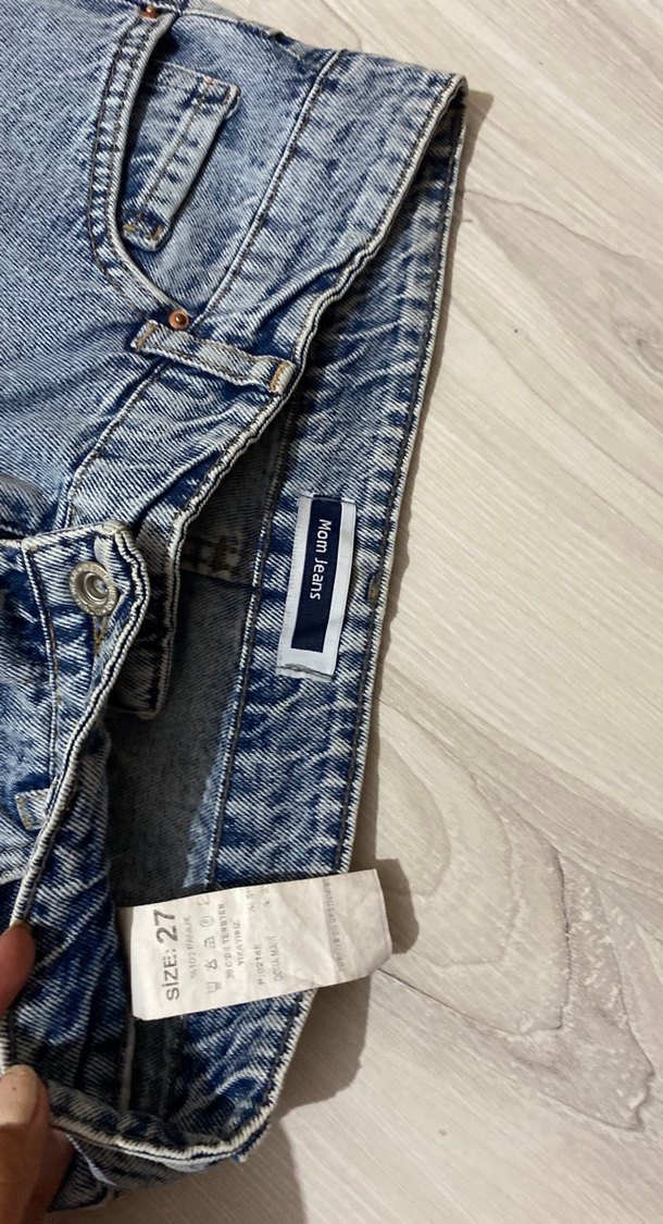 Gri Bol Kesim Midi Kadın Kot Pantolon - Görsel 4