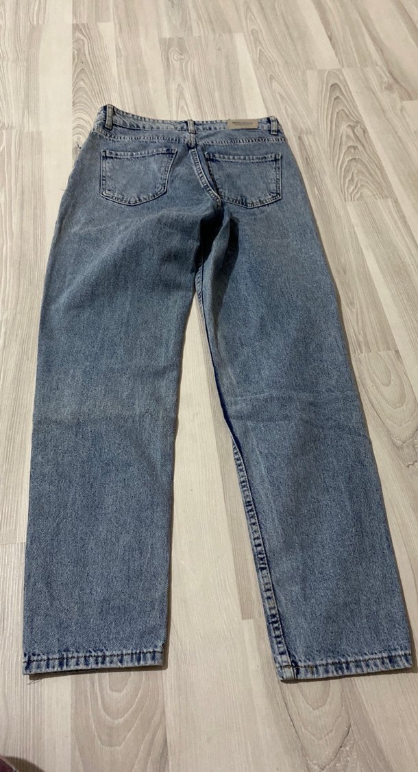 Gri Bol Kesim Midi Kadın Kot Pantolon - Görsel 2