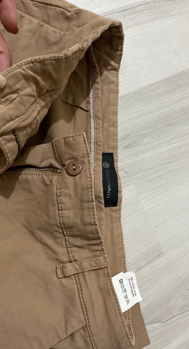 Bej Kadın Keten Rahat Kesim Pantolon - Görsel 4