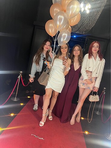 s Beden Bride Beyaz Saten Elbise
