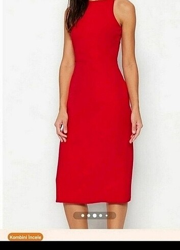 Kırmızı kalem elbise 