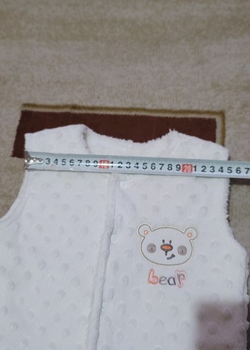 Beyaz Nakışlı Kız Bebek Polar Yelek - Görsel 8