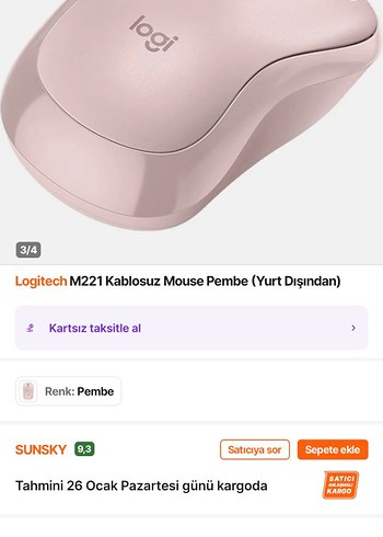 Logitech M221 Pembe Kablosuz Mouse - Görsel 11