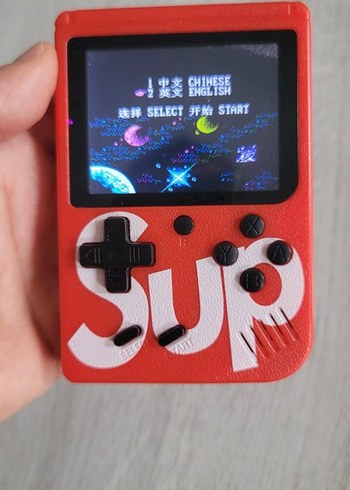 400 Oyunu İçeren Kırmızı Retro El Konsolu + Pil - Görsel 2