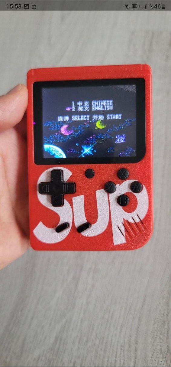 400 Oyunu İçeren Kırmızı Retro El Konsolu + Pil - Görsel 2