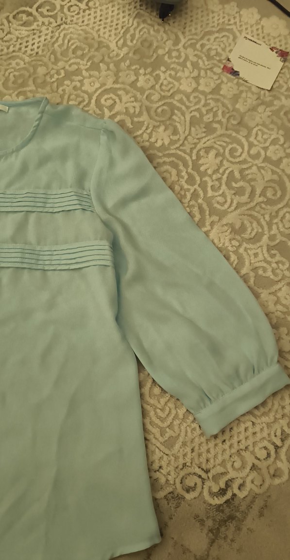 Açık mavi şifon üst - Görsel 2