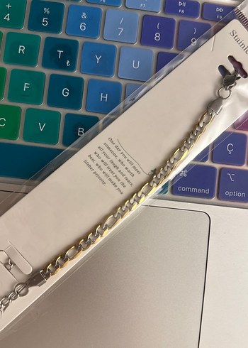 Çift renkli unisex çelik bileklik - Görsel 2