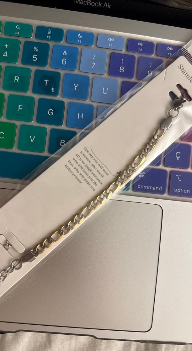 Çift renkli unisex çelik bileklik - Görsel 2