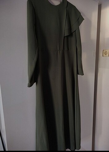 HARELİ-M kaliteli yeşil şık elbise