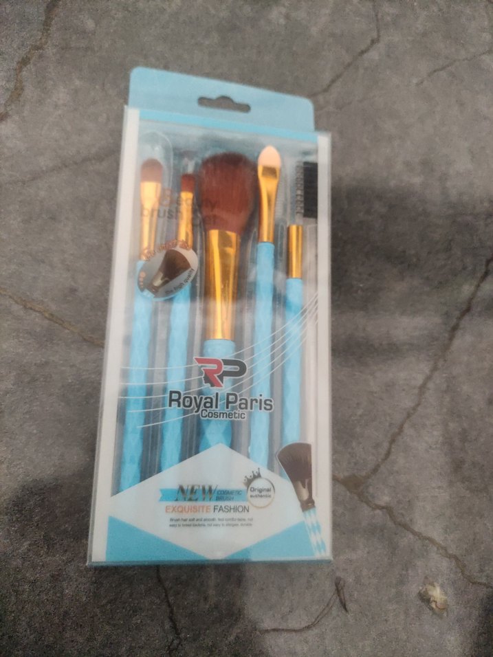 Mavi Renkli 5 Parça Makyaj Fırçası Seti - Görsel 2