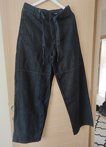Zara Koyu Lacivert Baggy Fıt Jean