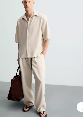 Zara Relaxed Fıt Dökümlü Pantolon - Görsel 4